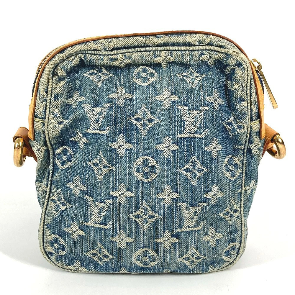Louis Vuitton Denim Monogram Shoulder Clutch Camera Bag Crossbody Blue
